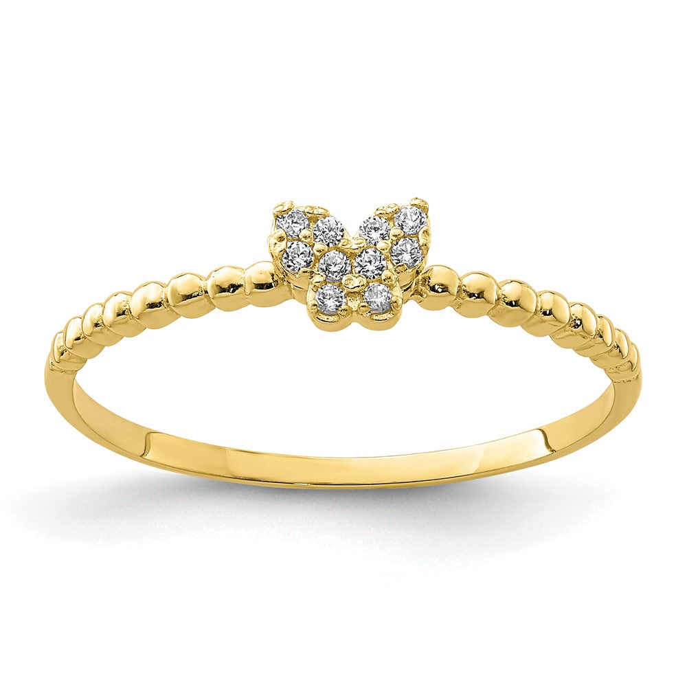 10K Yellow Gold 10K Butterfly Cz Ring