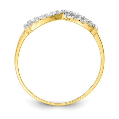 10K Yellow Gold Cz Infinity Ring (Size 7.25 Only)