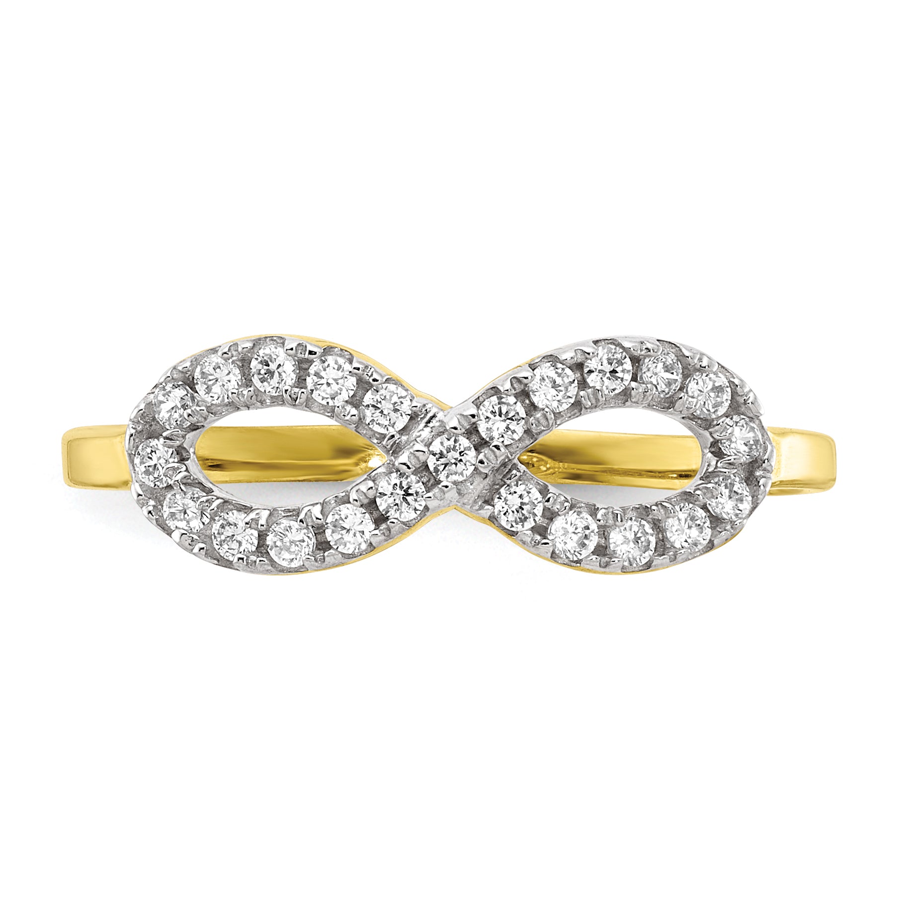 10K Yellow Gold Cz Infinity Ring (Size 7.25 Only)