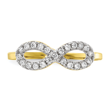 10K Yellow Gold Cz Infinity Ring (Size 7.25 Only)