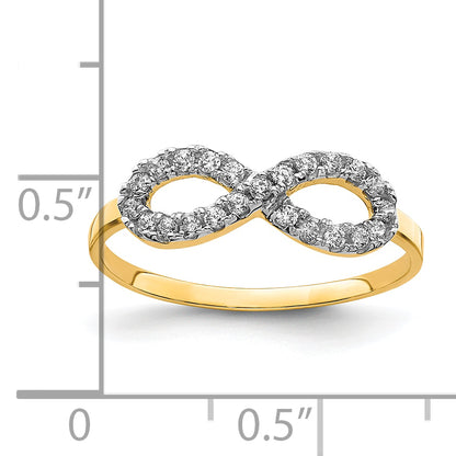 10K Yellow Gold Cz Infinity Ring (Size 7.25 Only)