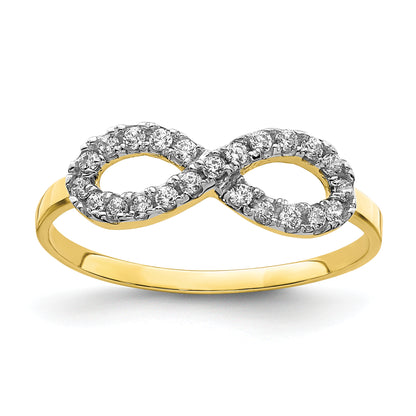 10K Yellow Gold Cz Infinity Ring (Size 7.25 Only)