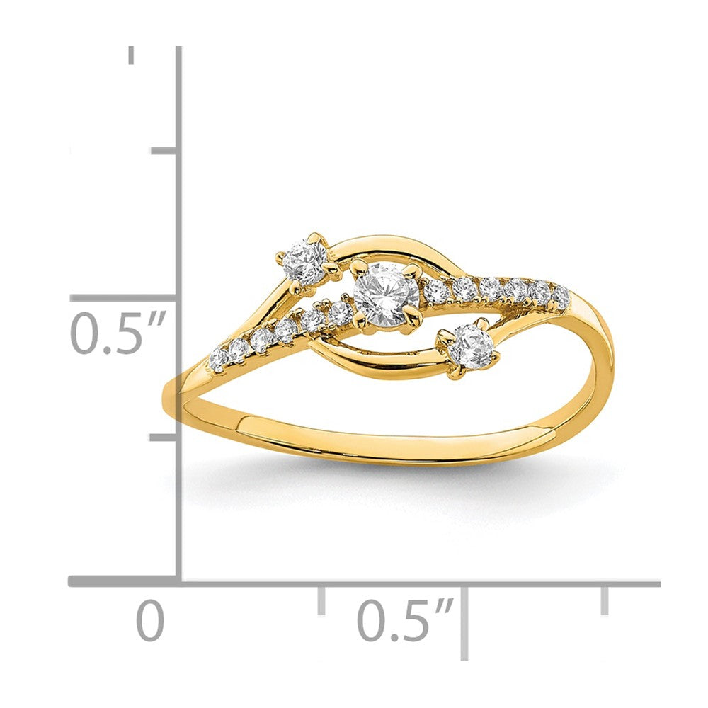 10K Yellow Gold 10K Cz Fancy Ring