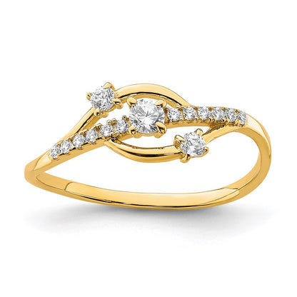 10K Yellow Gold 10K Cz Fancy Ring