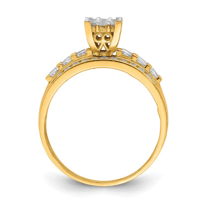 10K Yellow Gold CZ Micropave Solitarie Ring