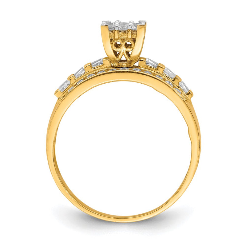 10K Yellow Gold CZ Micropave Solitarie Ring