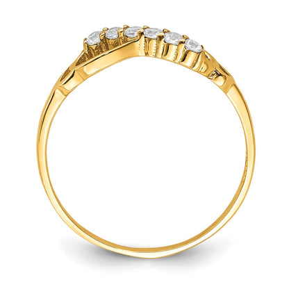 10K Yellow Gold 10K Cz Infinity Ring
