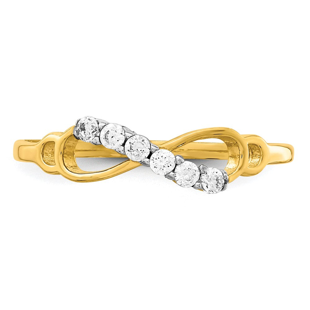 10K Yellow Gold 10K Cz Infinity Ring