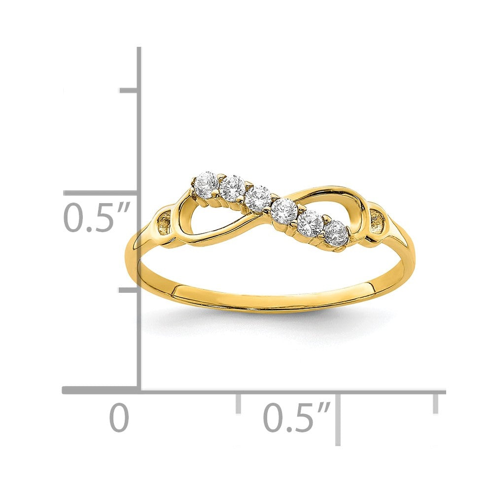 10K Yellow Gold 10K Cz Infinity Ring