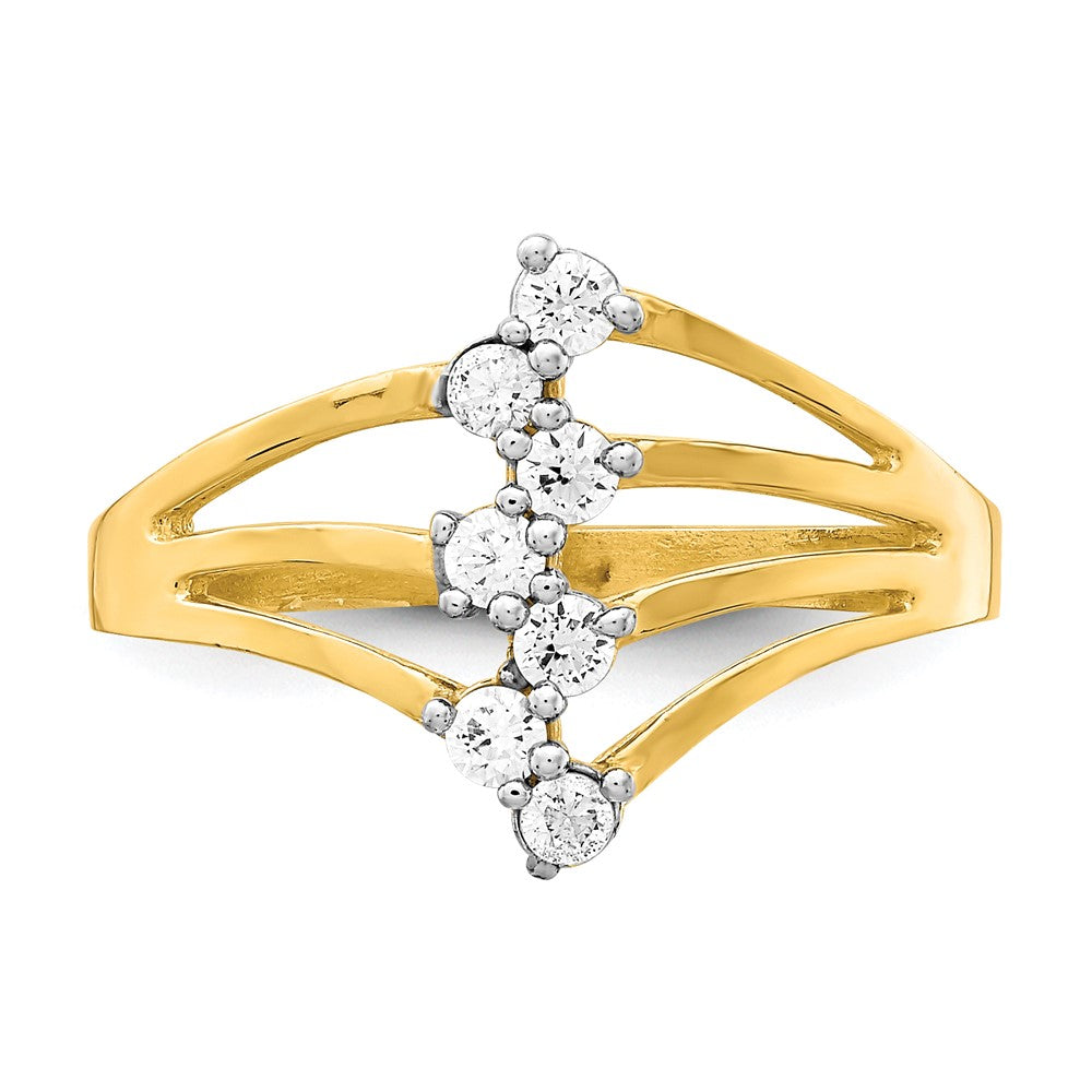 10K Yellow Gold 10K Cz 7-Stone Ring