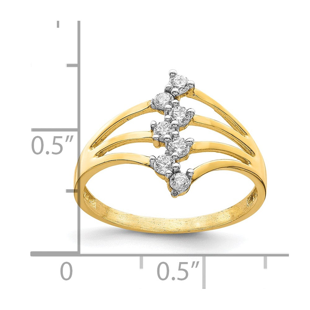 10K Yellow Gold 10K Cz 7-Stone Ring
