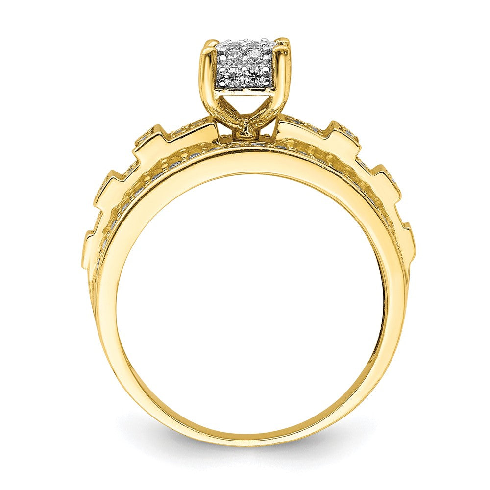 10K Yellow Gold Cz Micropave Ring (Size 7 Only)