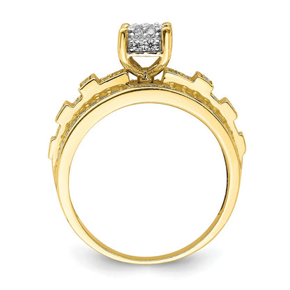 10K Yellow Gold Cz Micropave Ring (Size 7 Only)