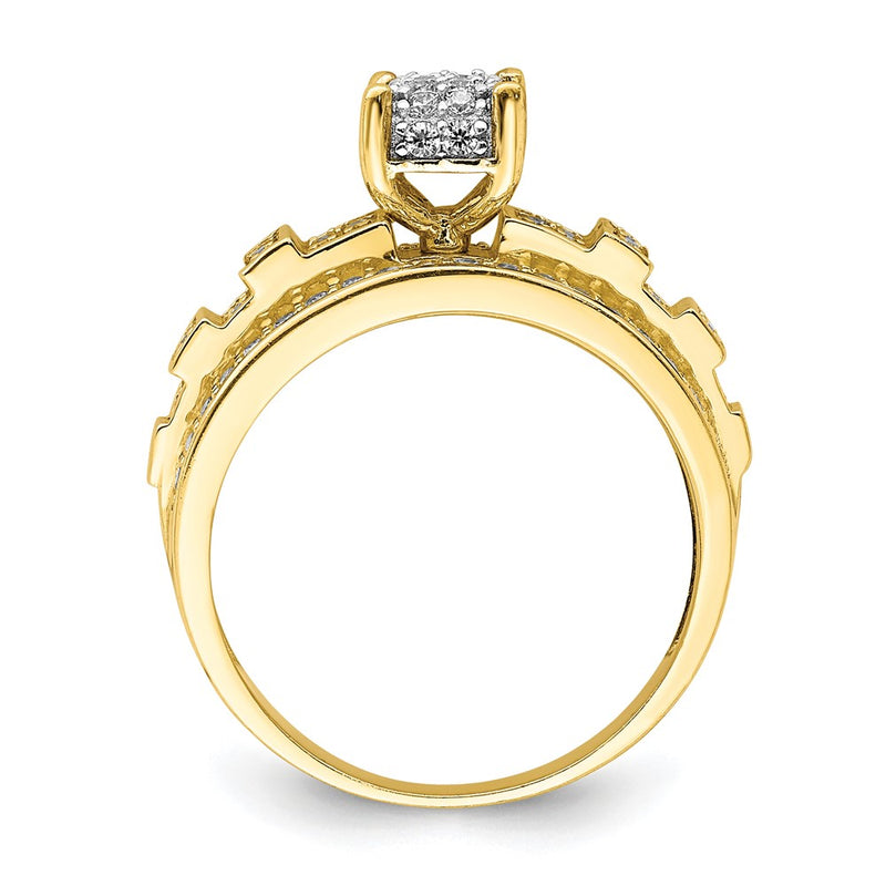 10K Yellow Gold Cz Micropave Ring (Size 7 Only)