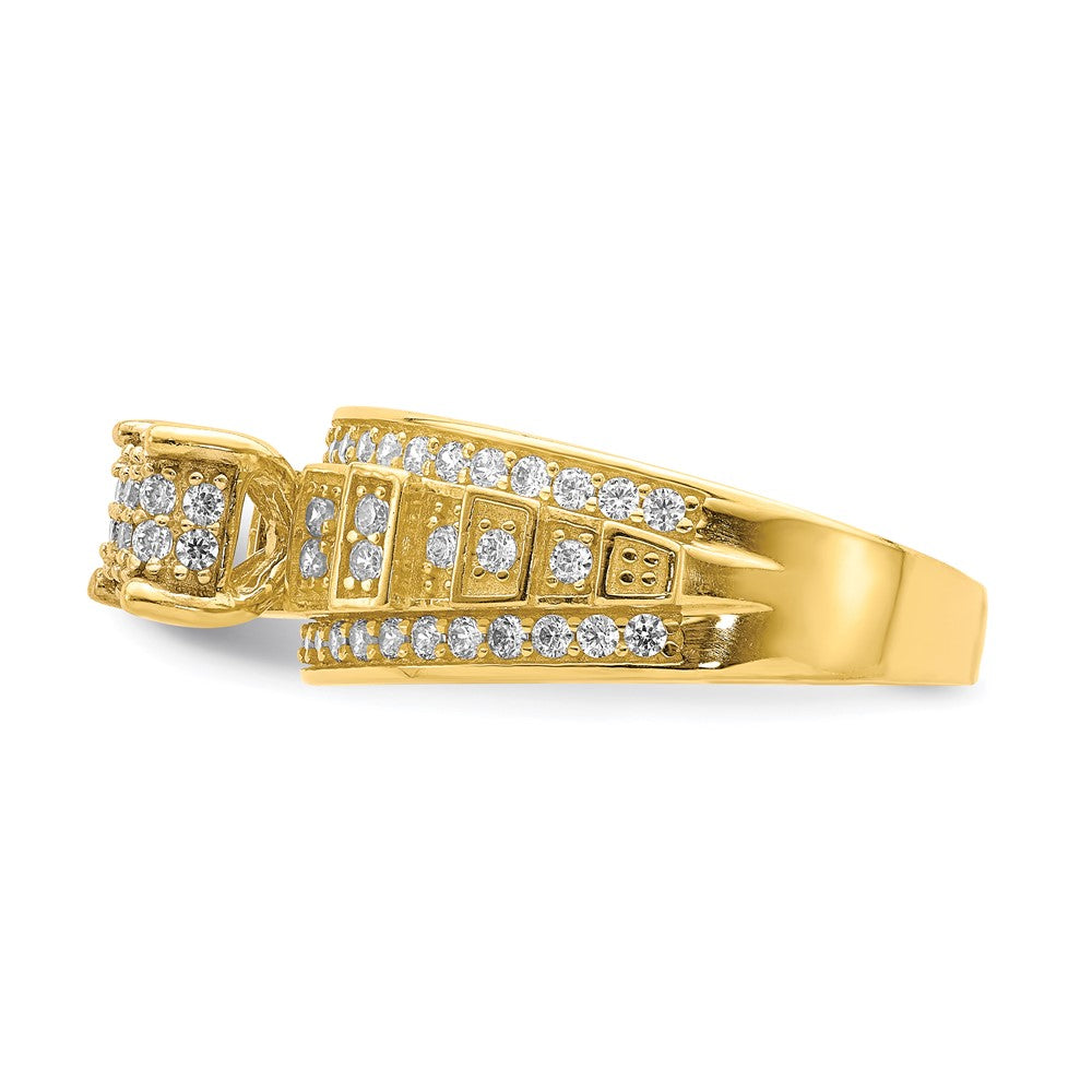 10K Yellow Gold Cz Micropave Ring (Size 7 Only)