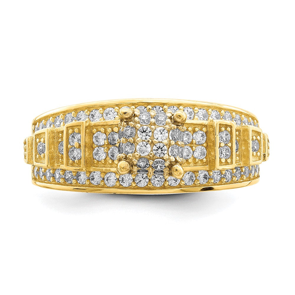 10K Yellow Gold Cz Micropave Ring (Size 7 Only)