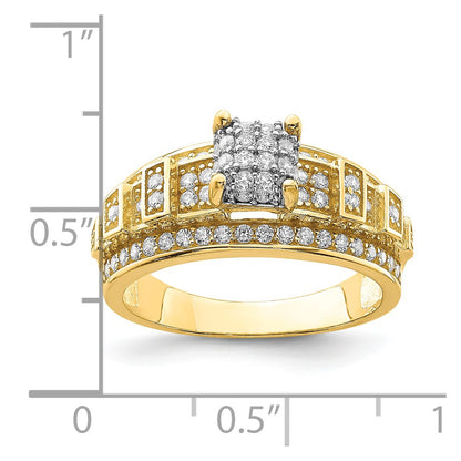 10K Yellow Gold Cz Micropave Ring (Size 7 Only)