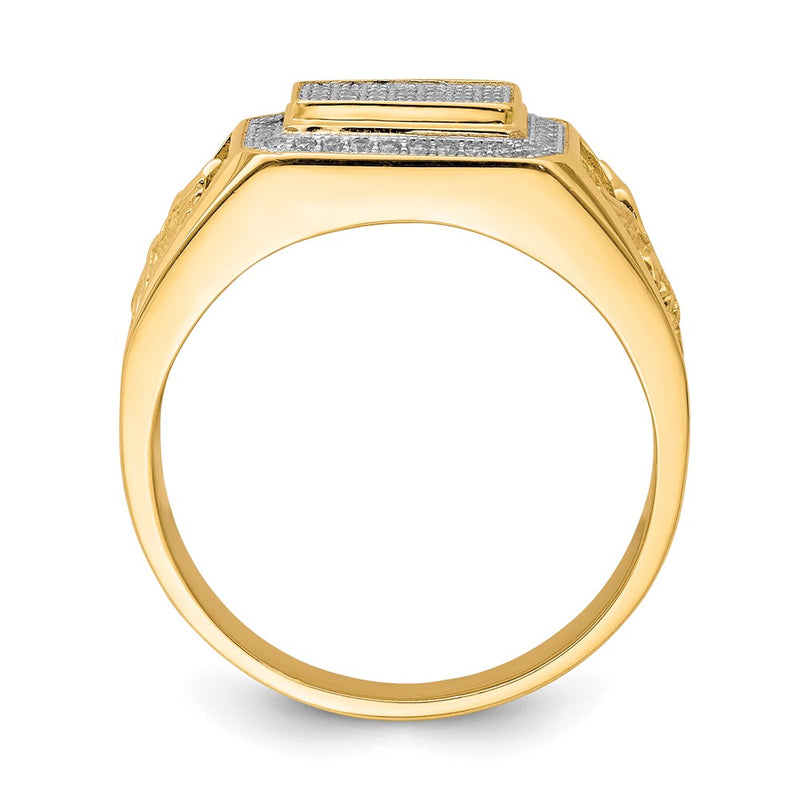 10K Yellow Gold Men'S Cz Eagle Ring (Size 10.5 Only)