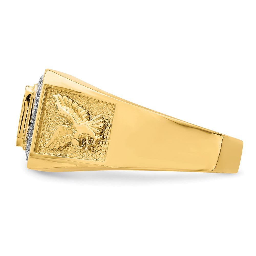 10K Yellow Gold Men'S Cz Eagle Ring (Size 10.5 Only)