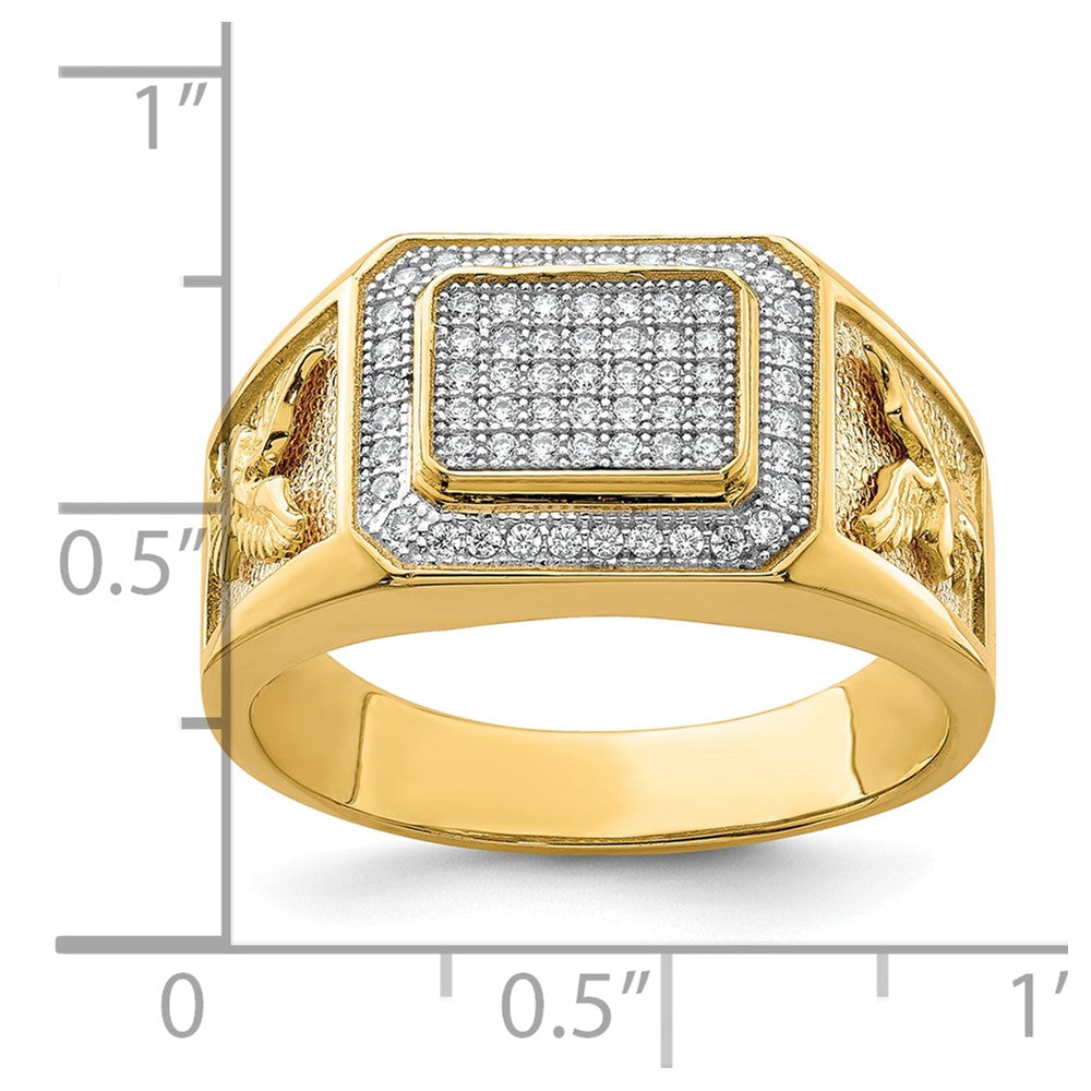 10K Yellow Gold Men'S Cz Eagle Ring (Size 10.5 Only)