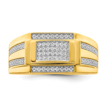 10K Yellow Gold 10K Men'S Cz Signet Ring