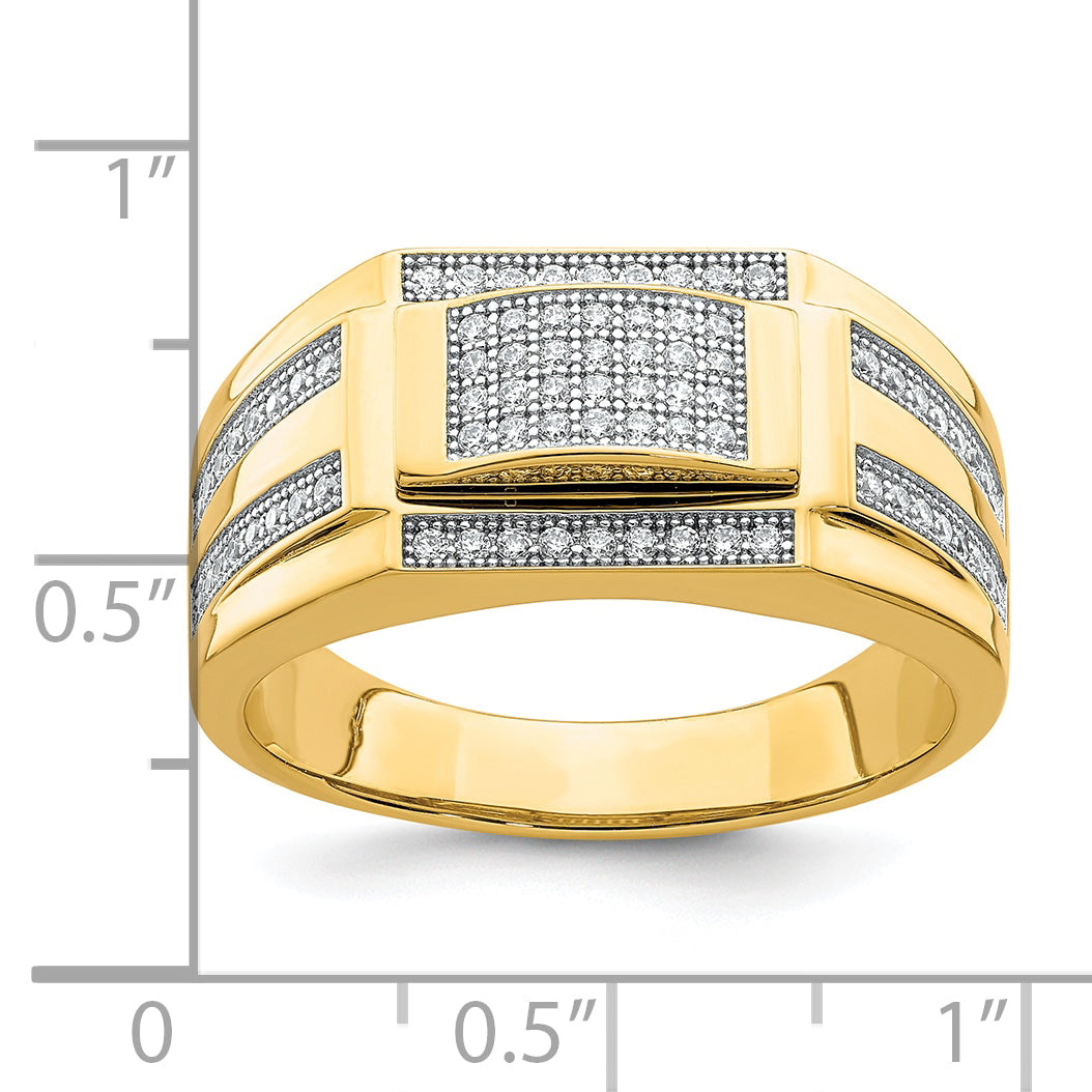 10K Yellow Gold 10K Men'S Cz Signet Ring