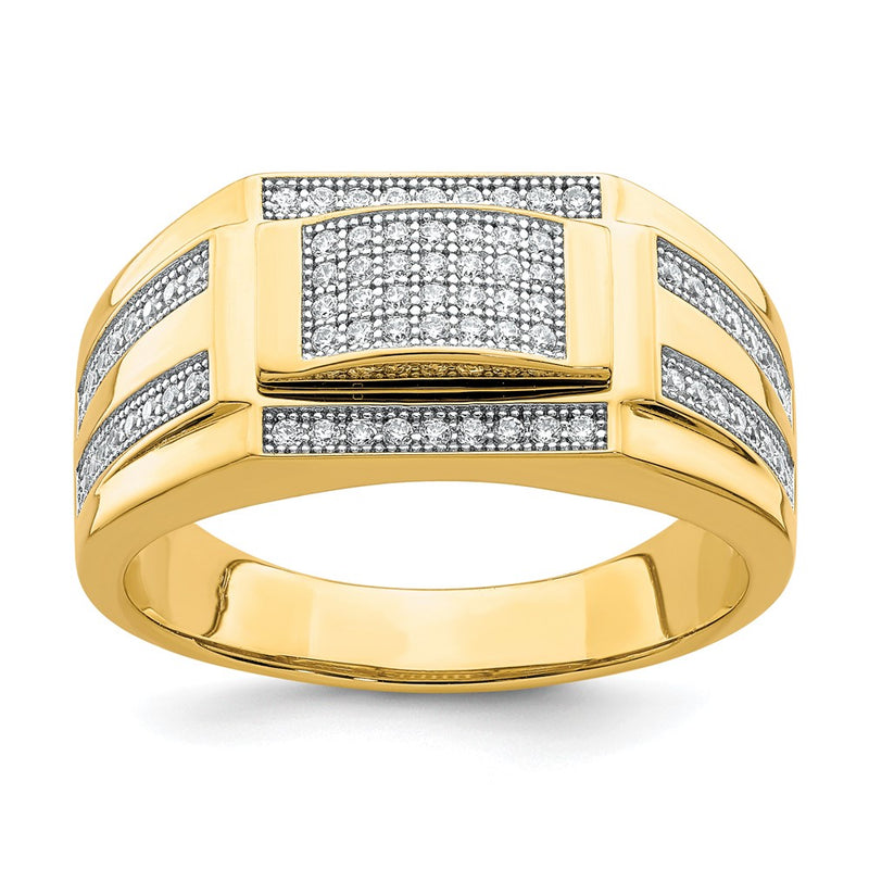 10K Yellow Gold 10K Men'S Cz Signet Ring