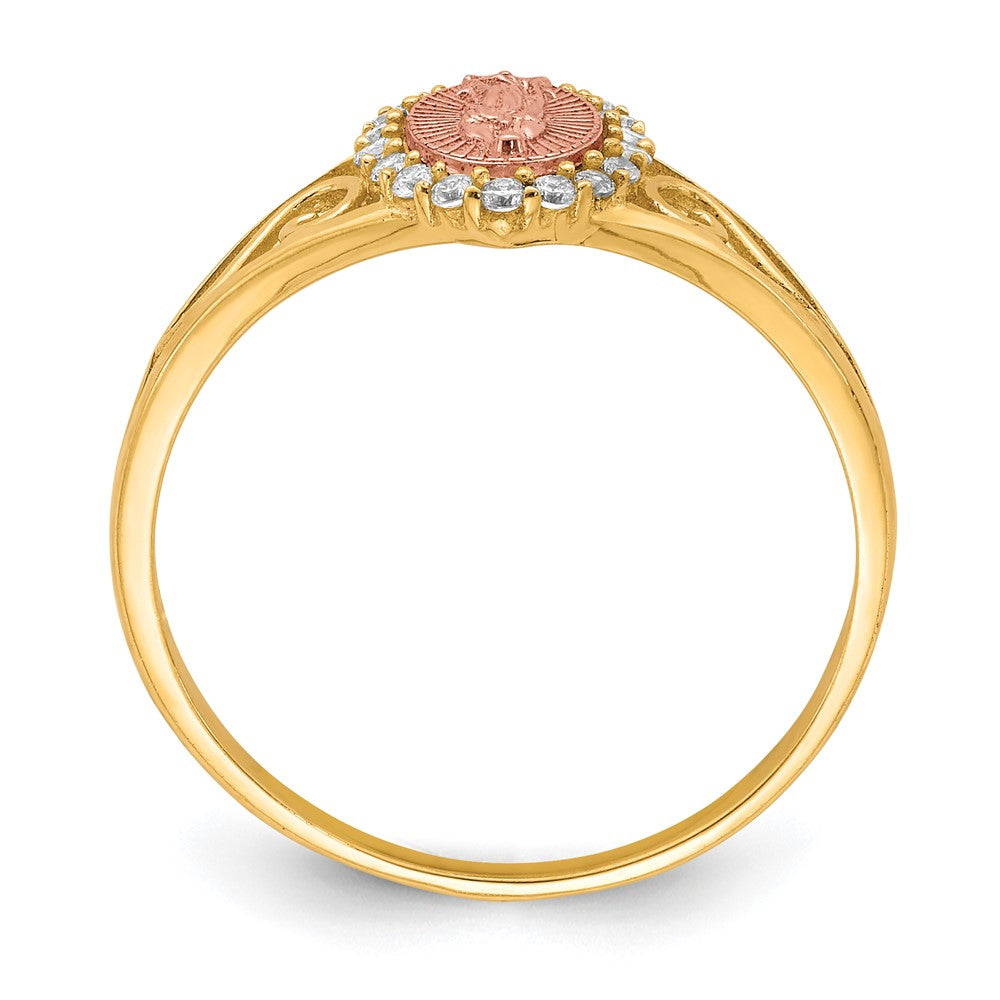 10K Two-Tone 10K Two-Tone Cz Guadalupe Ring