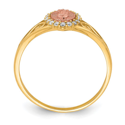 10K Two-Tone 10K Two-Tone Cz Guadalupe Ring