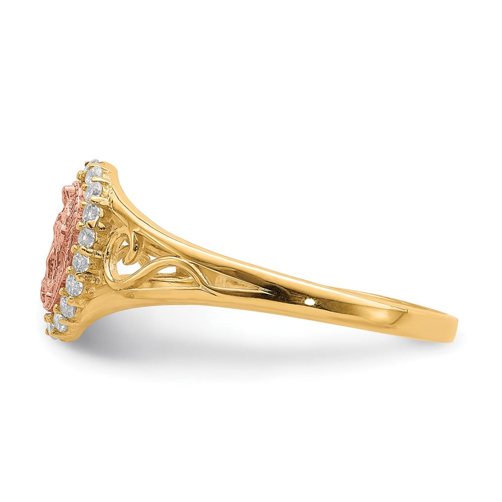 10K Two-Tone 10K Two-Tone Cz Guadalupe Ring