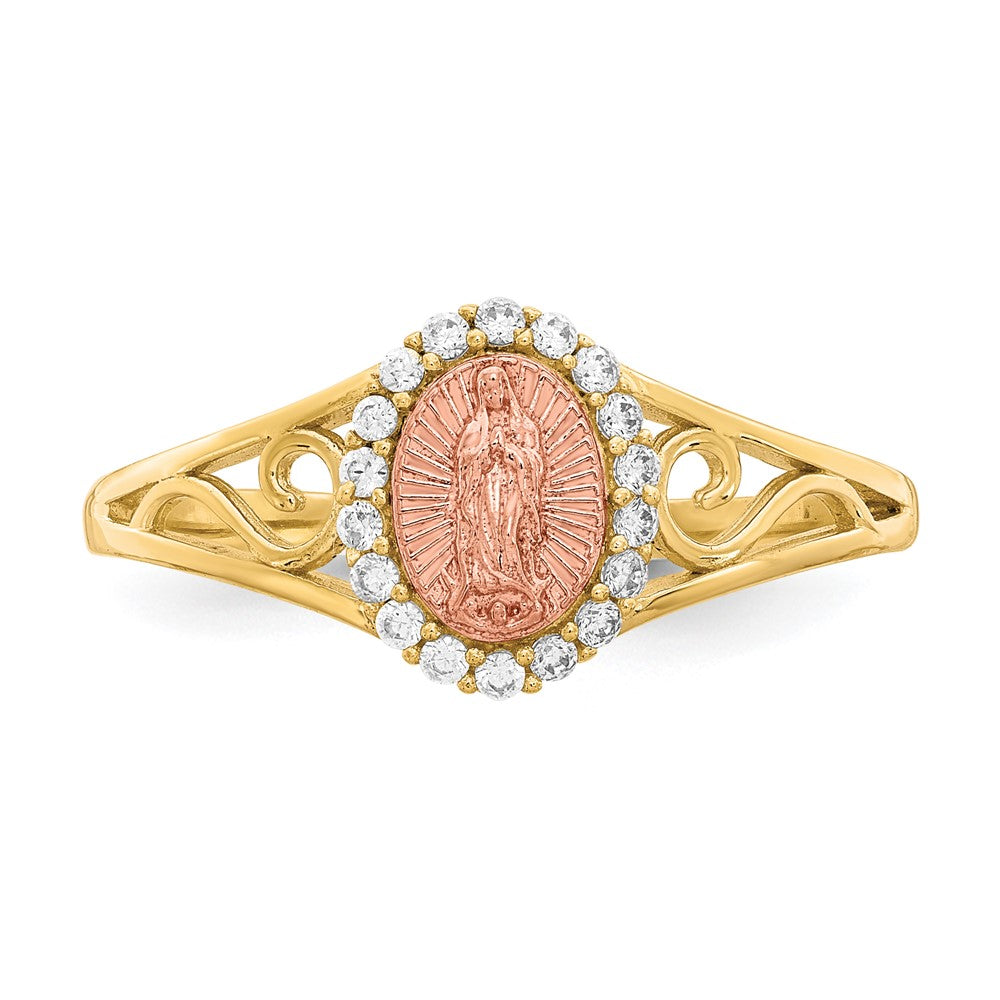 10K Two-Tone 10K Two-Tone Cz Guadalupe Ring