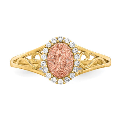 10K Two-Tone 10K Two-Tone Cz Guadalupe Ring