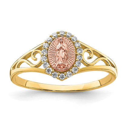 10K Two-Tone 10K Two-Tone Cz Guadalupe Ring
