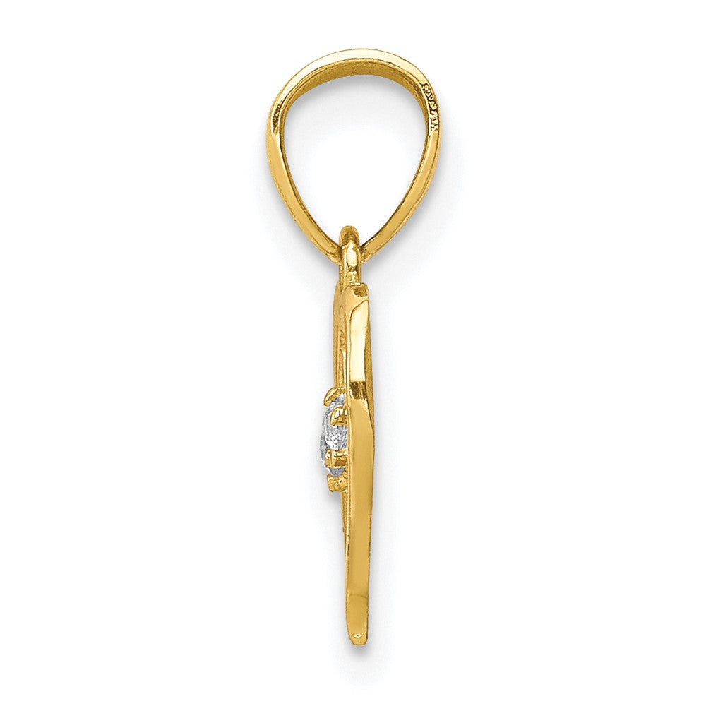 10k Yellow Gold 10K CZ Heart Pendant