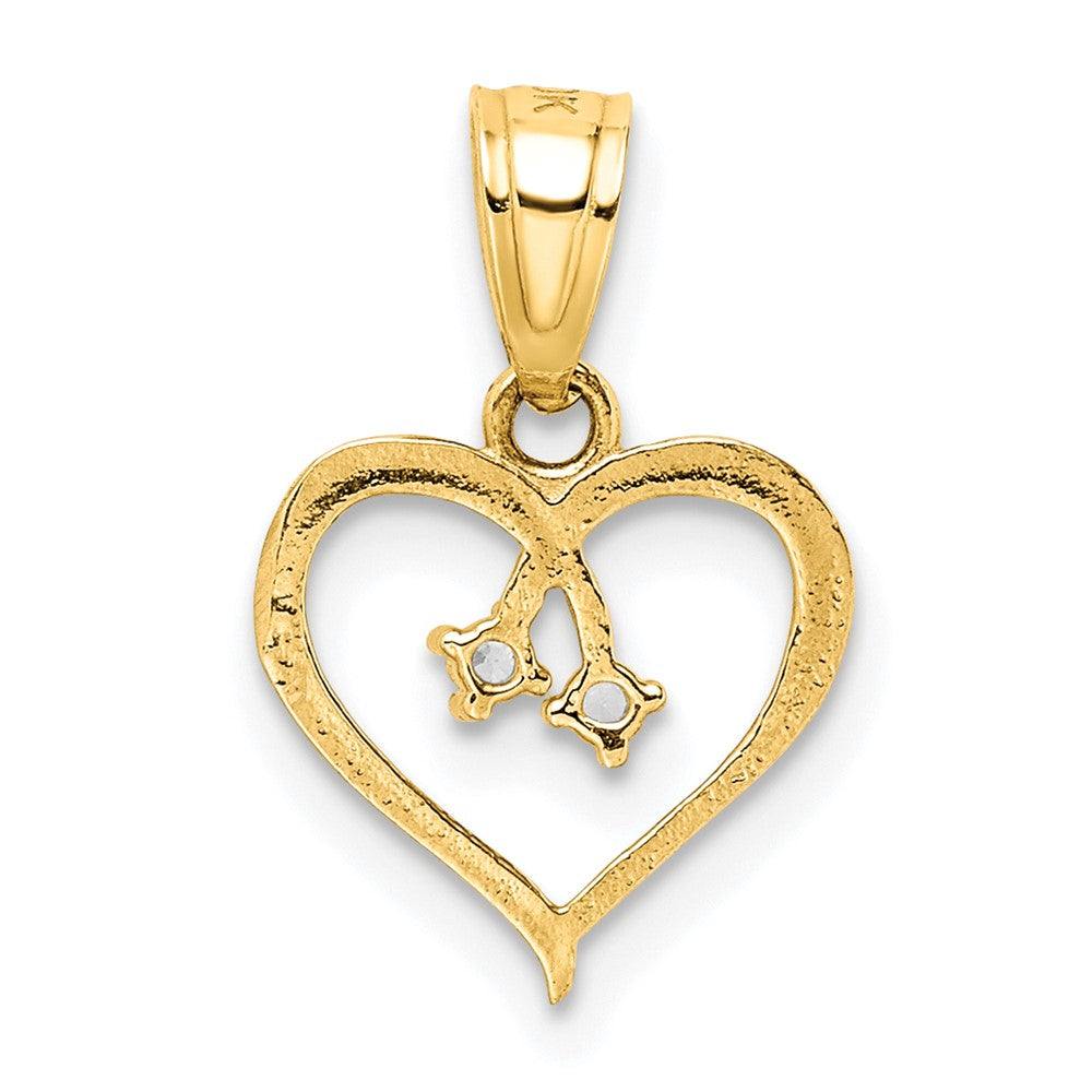 10k Yellow Gold 10K CZ Heart Pendant
