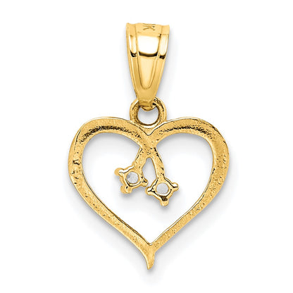 10k Yellow Gold 10K CZ Heart Pendant