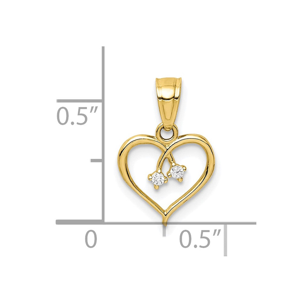 10k Yellow Gold 10K CZ Heart Pendant