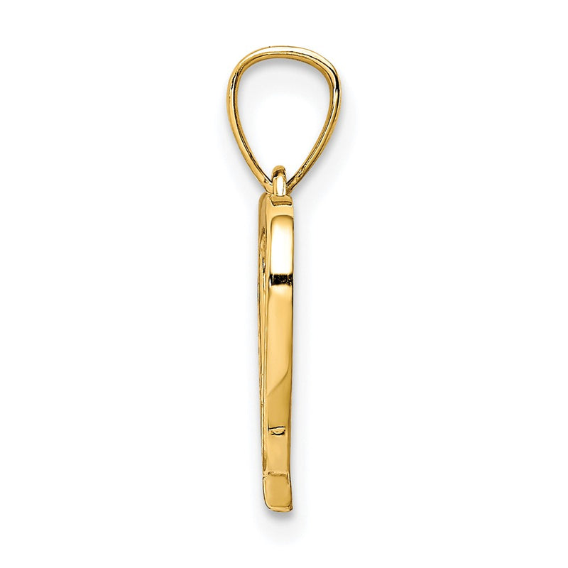 10k Yellow Gold 10K CZ Heart Pendant