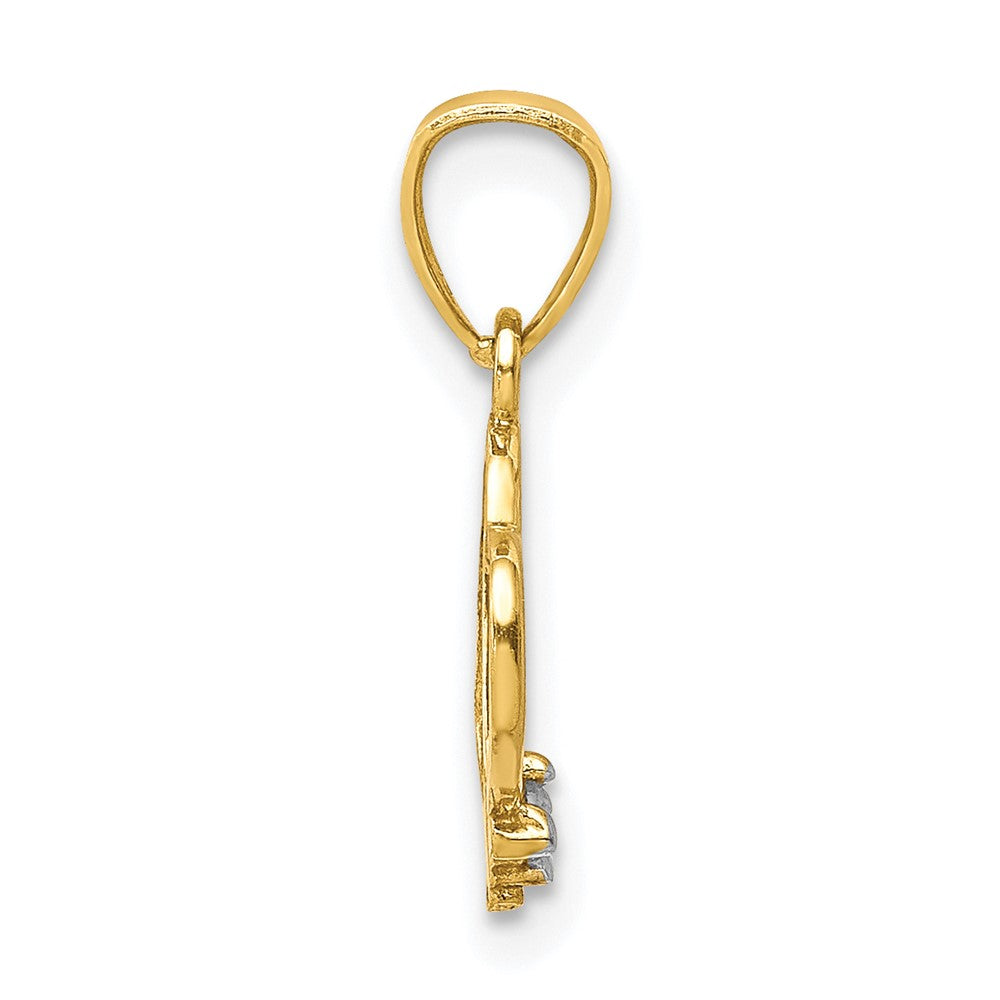 10k Yellow Gold 10K CZ Heart Pendant