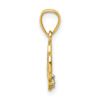 10k Yellow Gold 10K CZ Heart Pendant