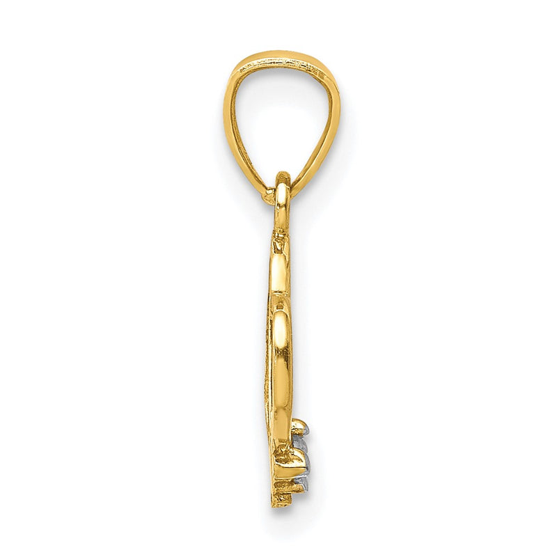 10k Yellow Gold 10K CZ Heart Pendant