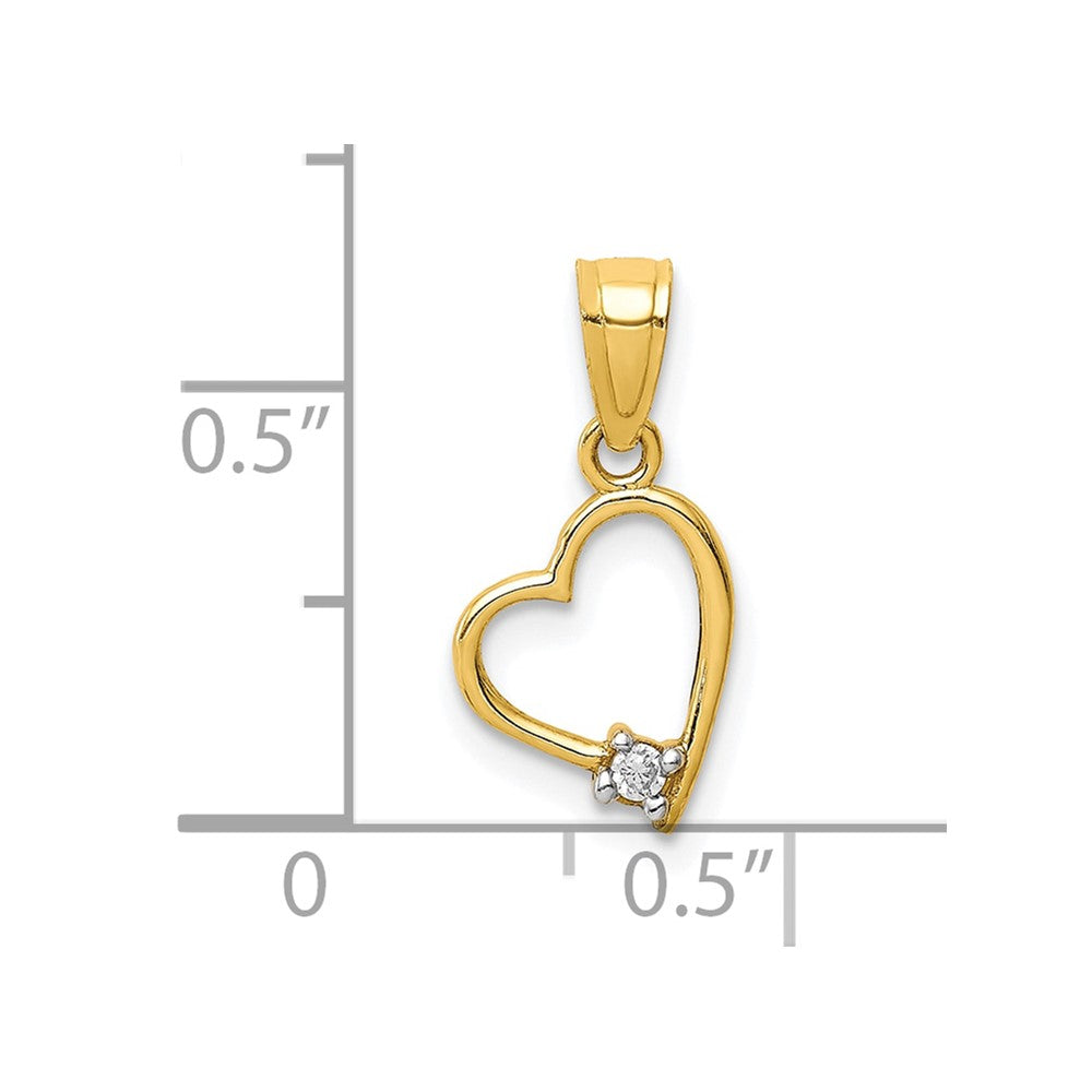 10k Yellow Gold 10K CZ Heart Pendant