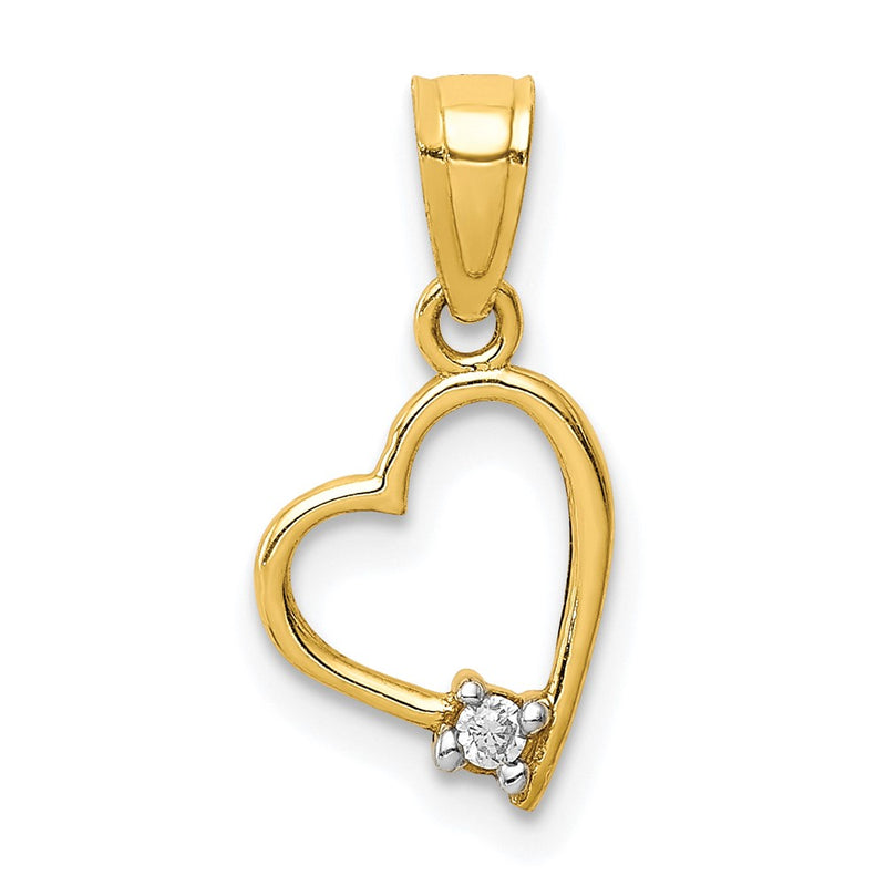 10k Yellow Gold 10K CZ Heart Pendant