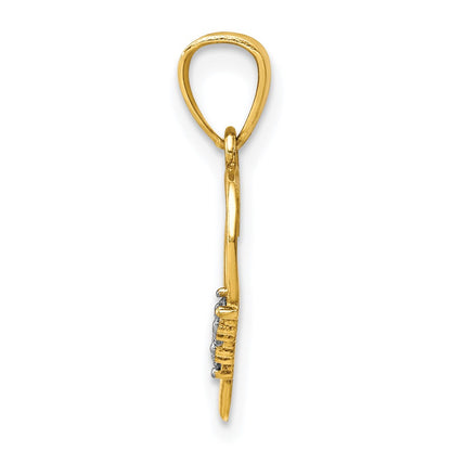 10K Yellow Gold Cz Heart Pendant