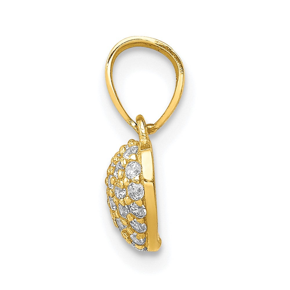 10k Yellow Gold 10K CZ Micro Pave Heart Pendant