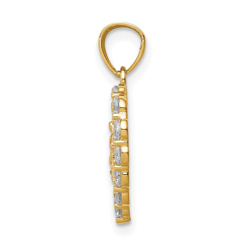 10k Two-tone 10K Two-Tone W/White Rhodium CZ Guadalupe Heart Pendant