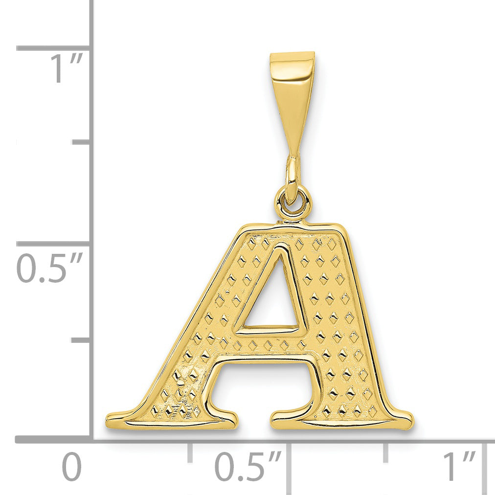 10K Yellow Gold Initial A Pendant