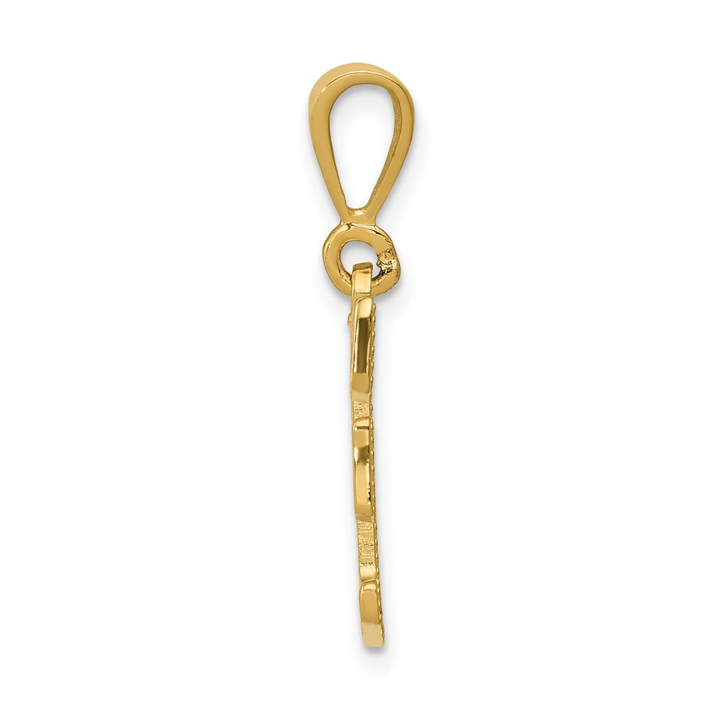 10K Yellow Gold 10Ky Initial F Pendant