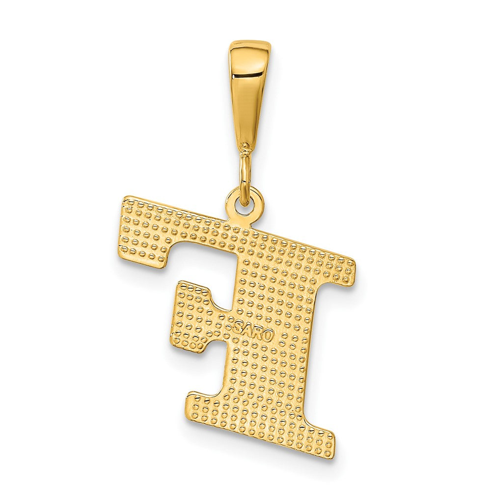 10K Yellow Gold 10Ky Initial F Pendant