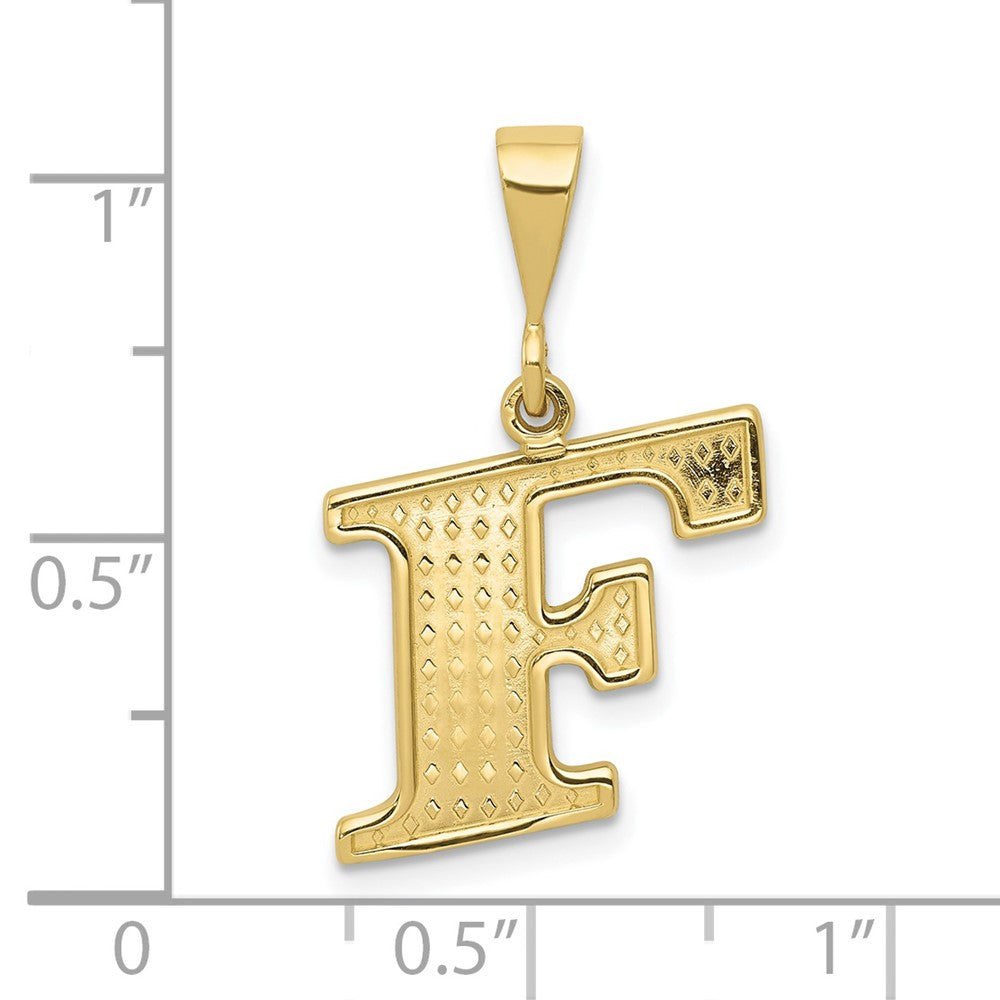 10K Yellow Gold 10Ky Initial F Pendant